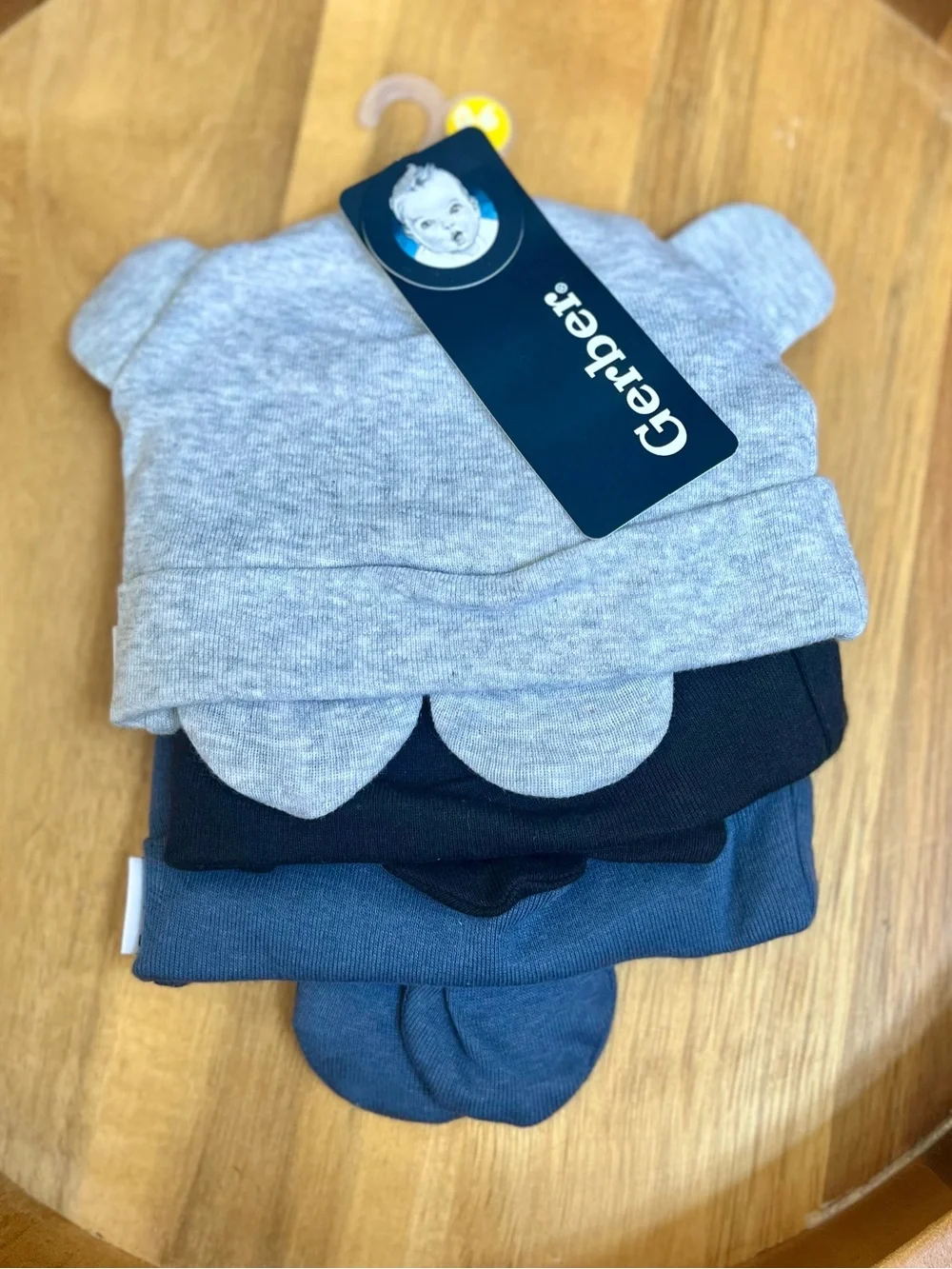 *3/$15 - Gerber Baby Hat & Mitten Set in Light Gray, Black, & Navy
